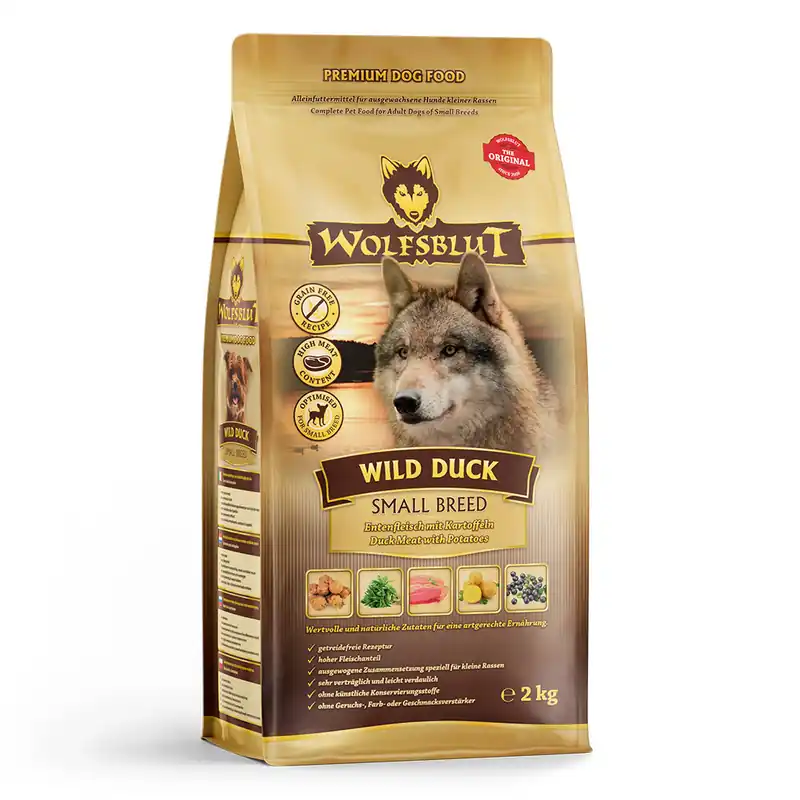 Sparpaket 2 x 2 kg Wolfsblut Wild Duck Small Breed Entenfleisch mit Kartoffeln Hunde Trockenfutter Neue Kollektion